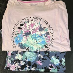 Vera Bradley Women's Long Sleeve Chrysanthemum Crush Pajamas, Size Medium